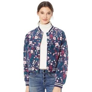 Juicy Couture Track Velour Quilted Floral Bomber Jacket
